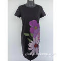 Knit Flower Dress Women's knitted normal print flower dress Factory